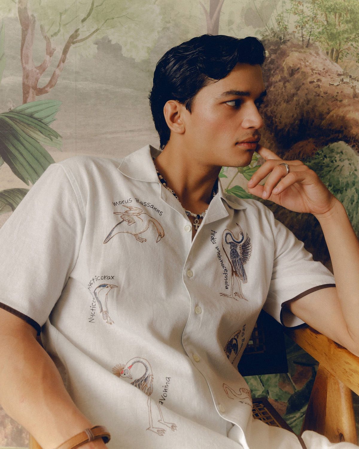"Bird Journal" embroidered shirt - image 4