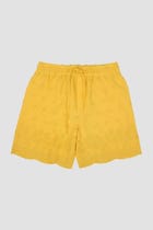 Floral embroidered cutwork shorts view 1