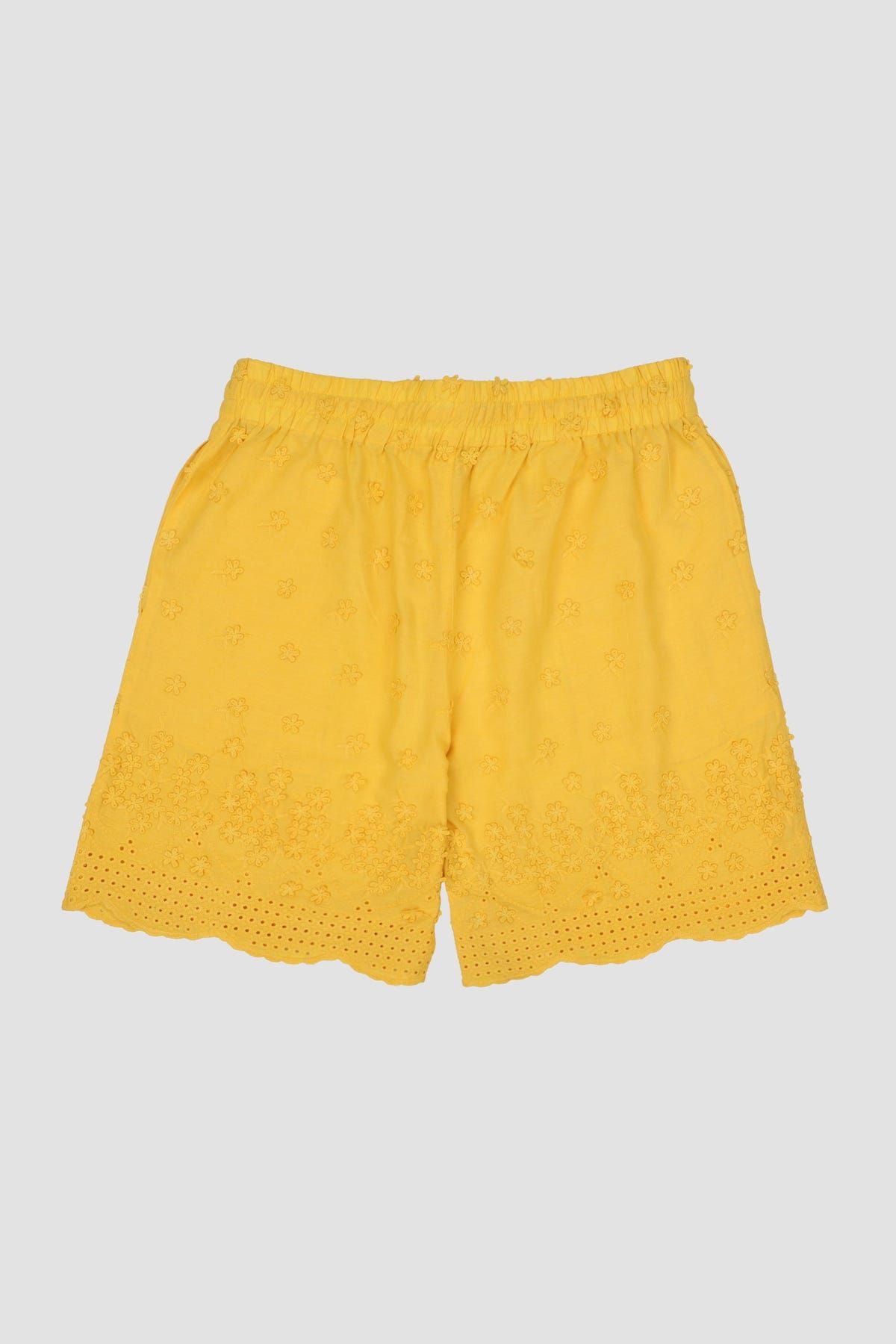 Floral embroidered cutwork shorts - image 3