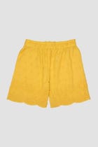 Floral embroidered cutwork shorts view 3