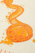 "Le orange" hand embroidered Shirt view 2