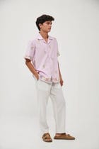 Summer floral embroidered shirt- Pink view 2
