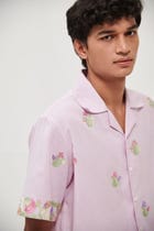 Summer floral embroidered shirt- Pink view 3