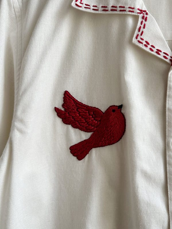 Perte D'ego — "Lovebirds" hand embroidered Shirt