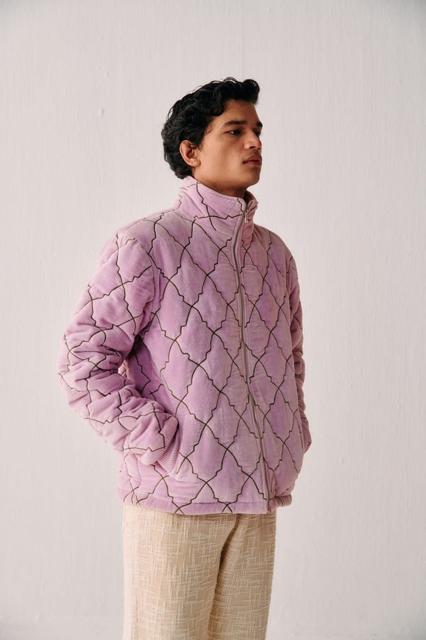 Perte D'ego — "Pink city" quilted jacket