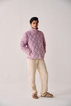 "Pink city" quilted jacket view 8