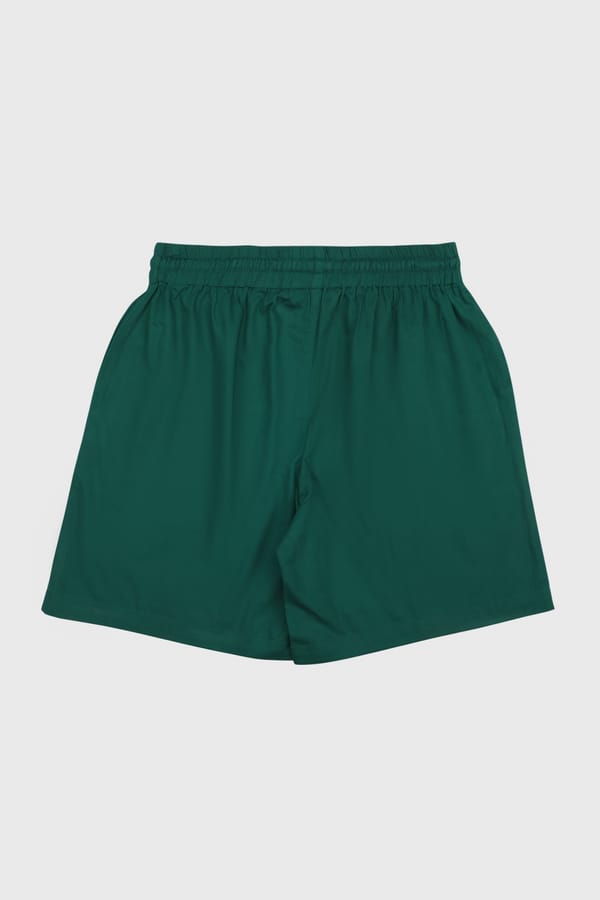 Perte D'ego — Green appliqué artwork shorts