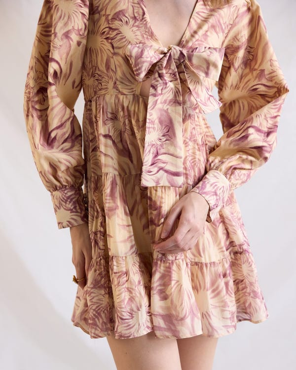 Perte D'ego — Lavender floral knot dress