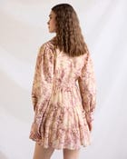 Lavender floral knot dress view 4