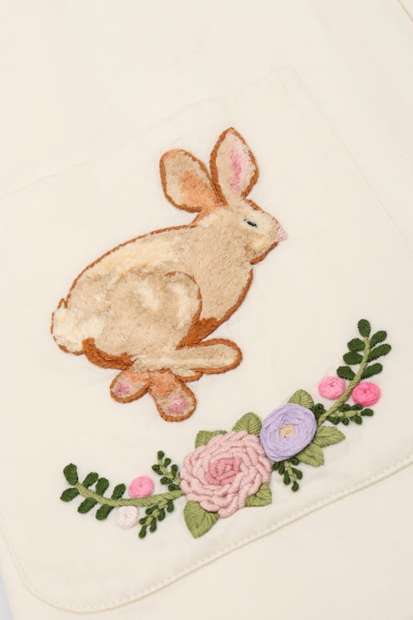 Perte D'ego — "Le Lapin" hand embroidered shirt