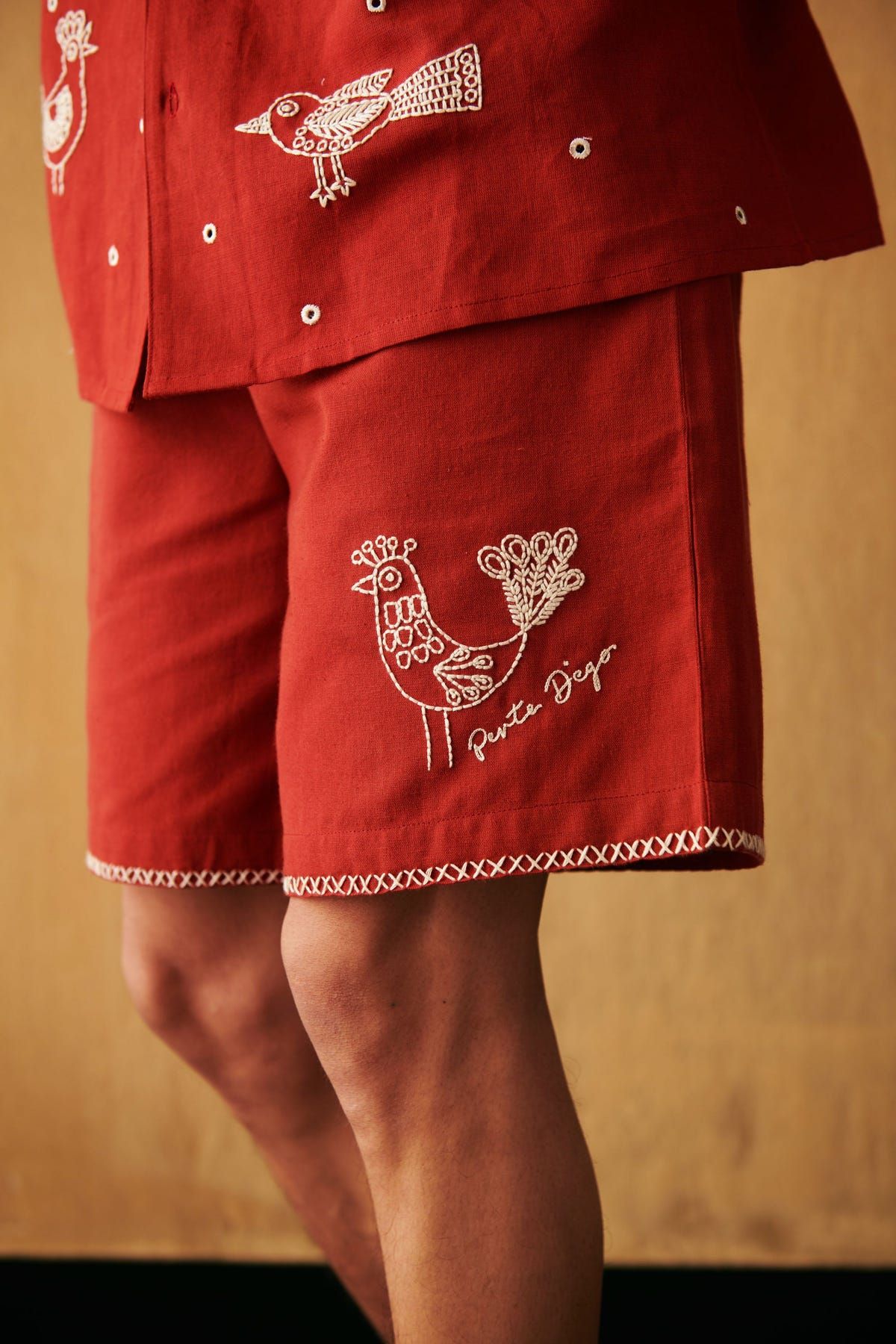 "Afternoon in Tuscany" embroidered shorts - image 1