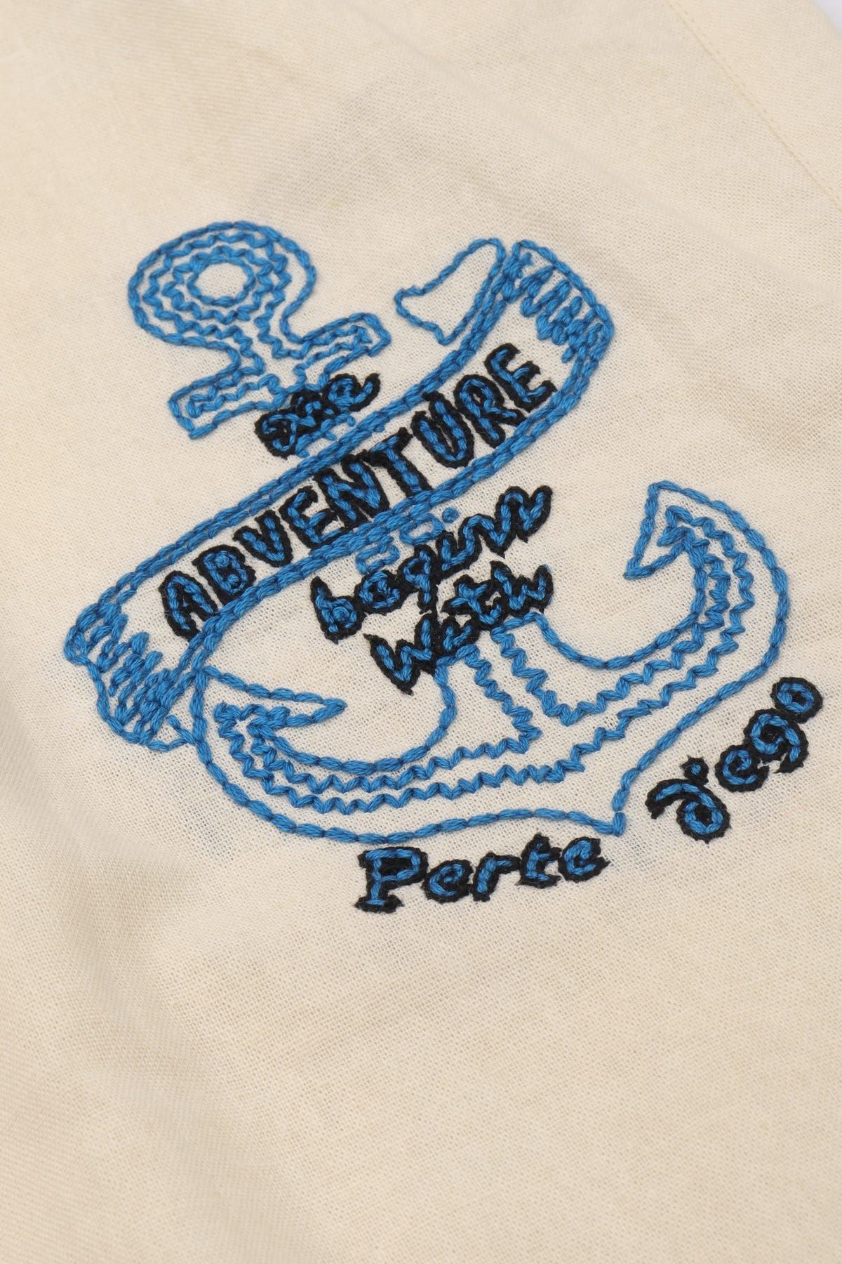 "Le adventure" hand embroidered lounge pants - image 2