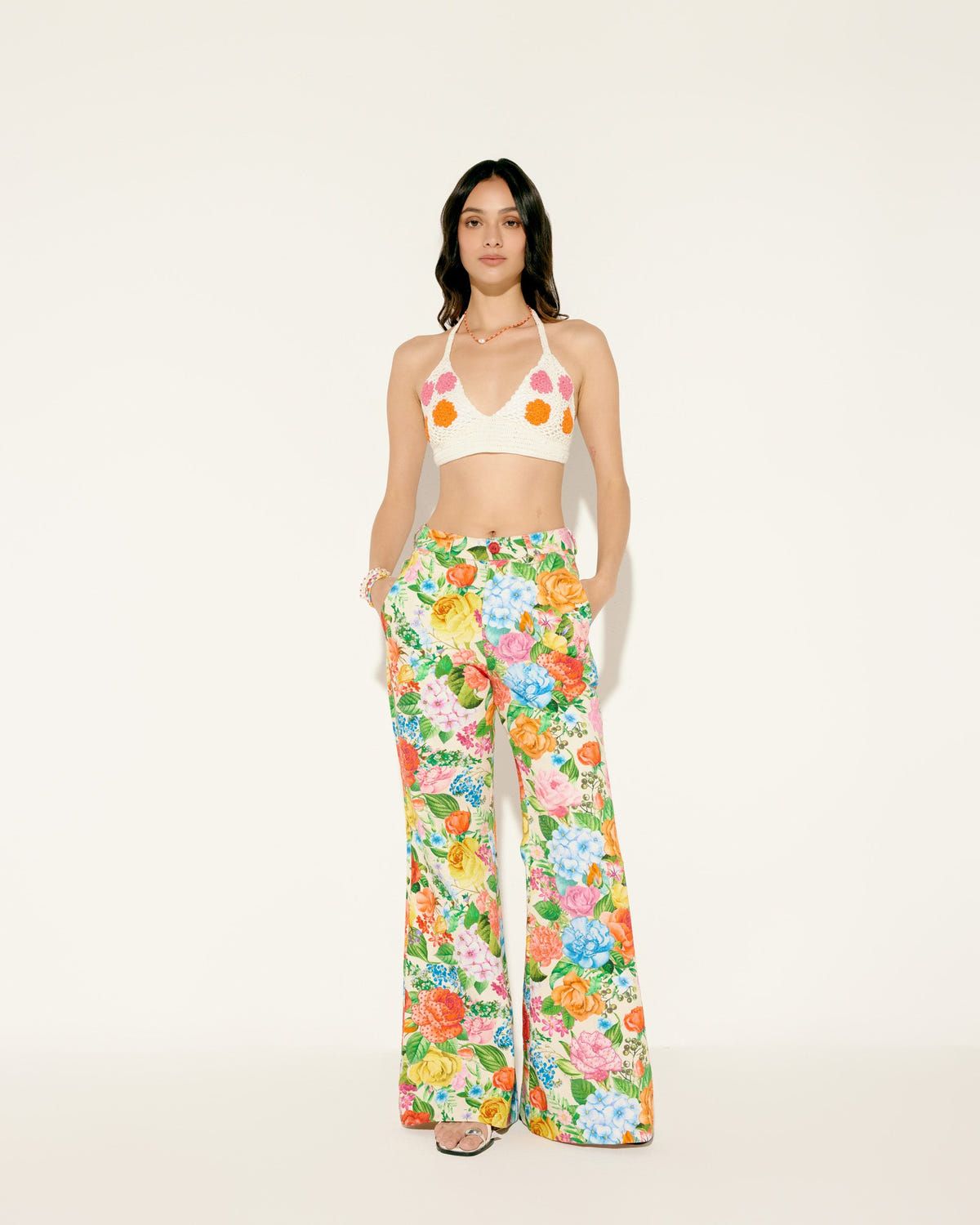 Floral hand crochet bralette - image 1