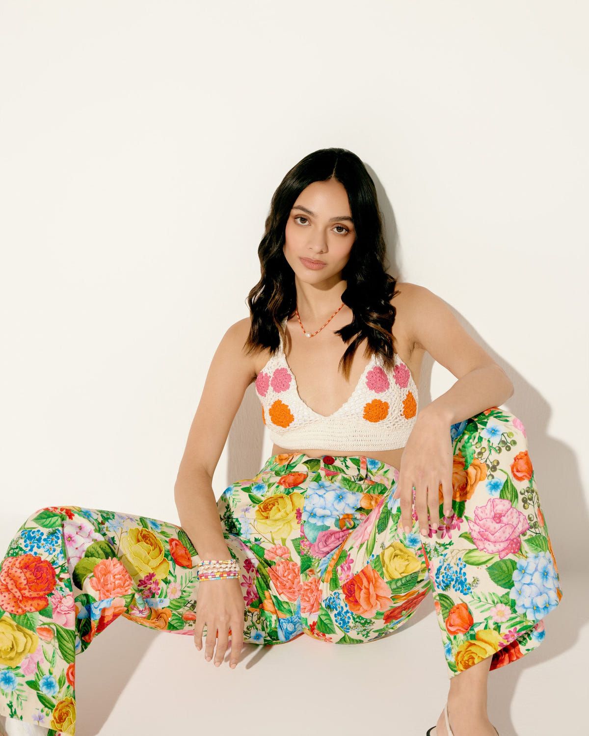 Floral hand crochet bralette - image 3