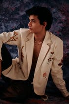 Wild flowers hand embroidered resort blazer view 4