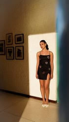 Velvet hearts hand embroidered dress view 5