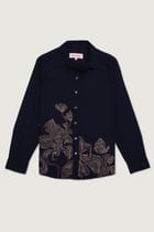 "Abstract" embroidered evening shirt view 1