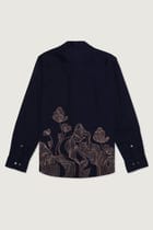 "Abstract" embroidered evening shirt view 3