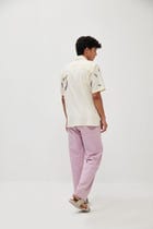 Lavender textured lounge pants view 3