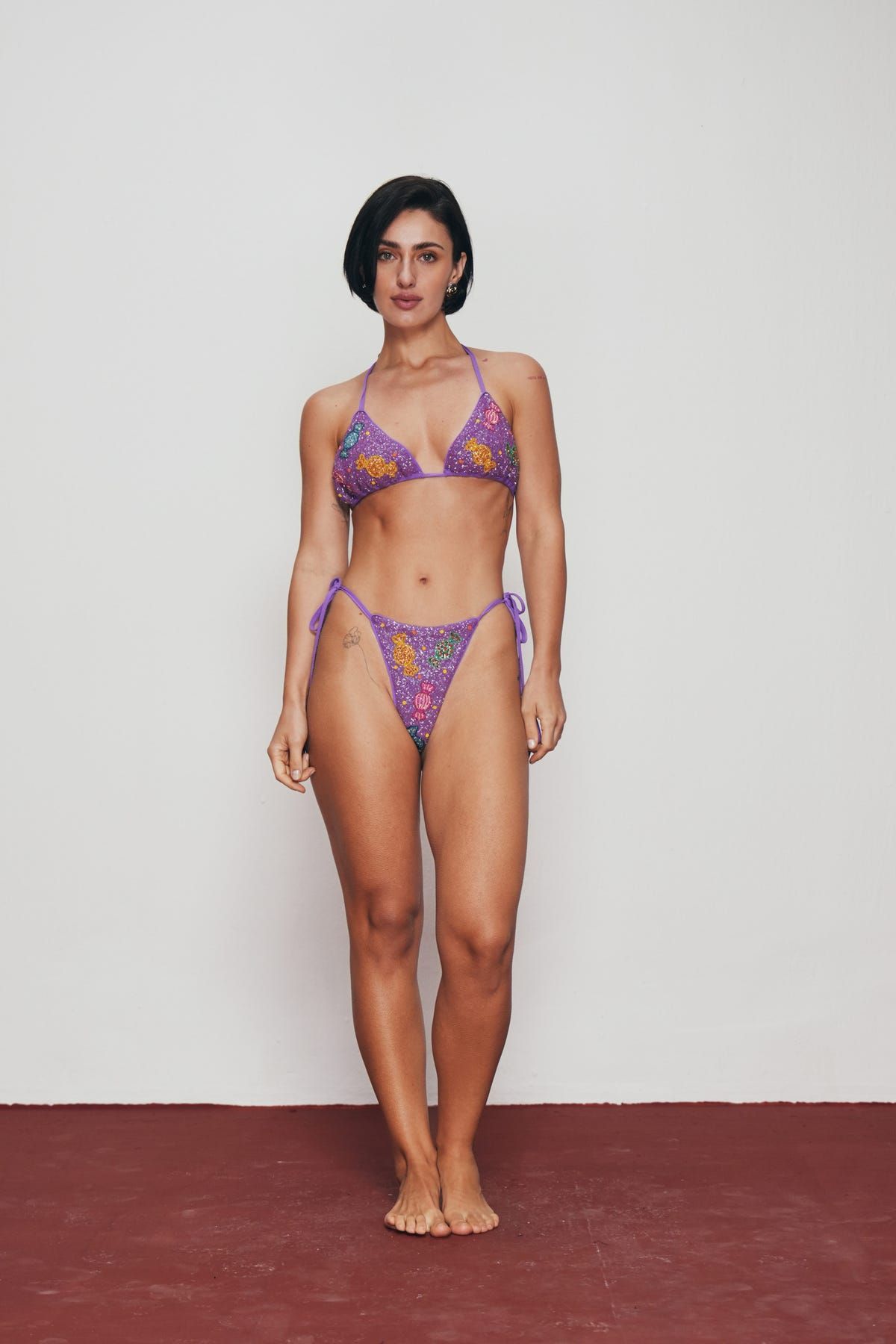 "Sugar Rush" hand embroidered Bikini Bottom - image 1