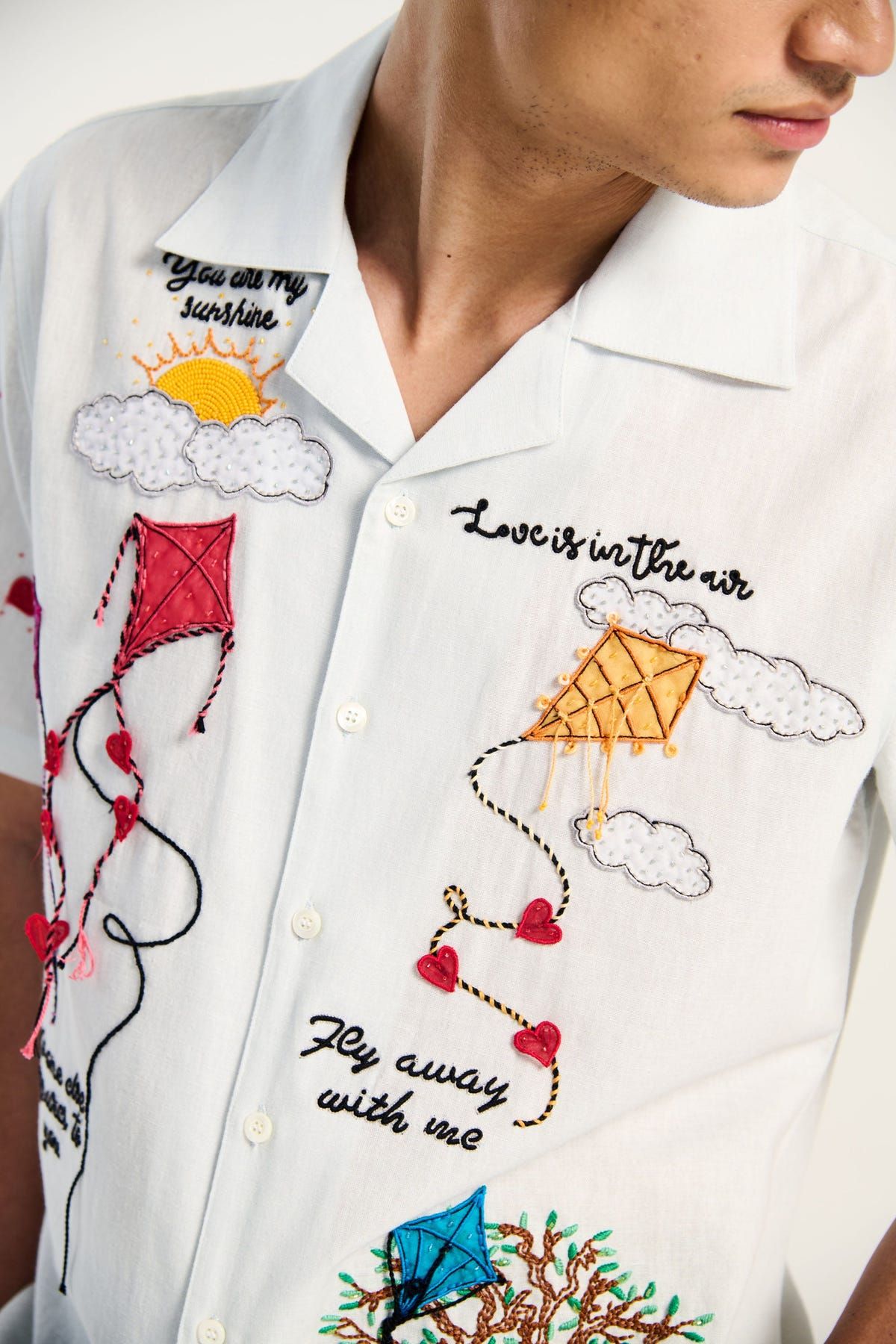 'Love is in the air" hand embroidered shirt - image 5