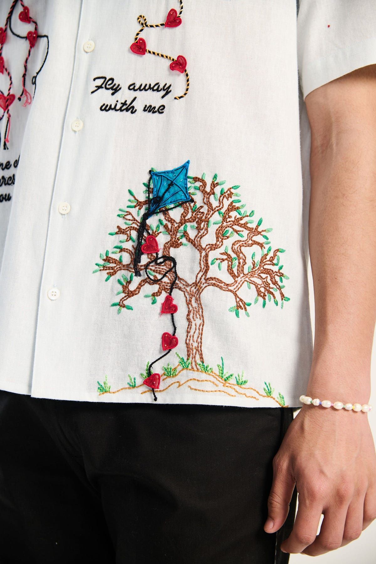 'Love is in the air" hand embroidered shirt - image 6