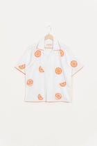 "Sunkissed Slices" hand embroidered shirt view 1