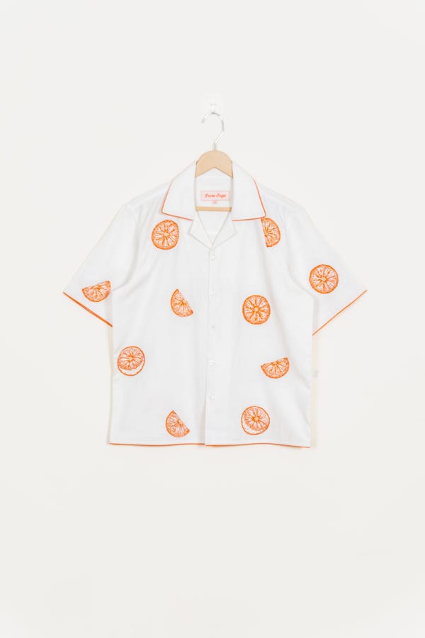 Perte D'ego — "Sunkissed Slices" hand embroidered shirt