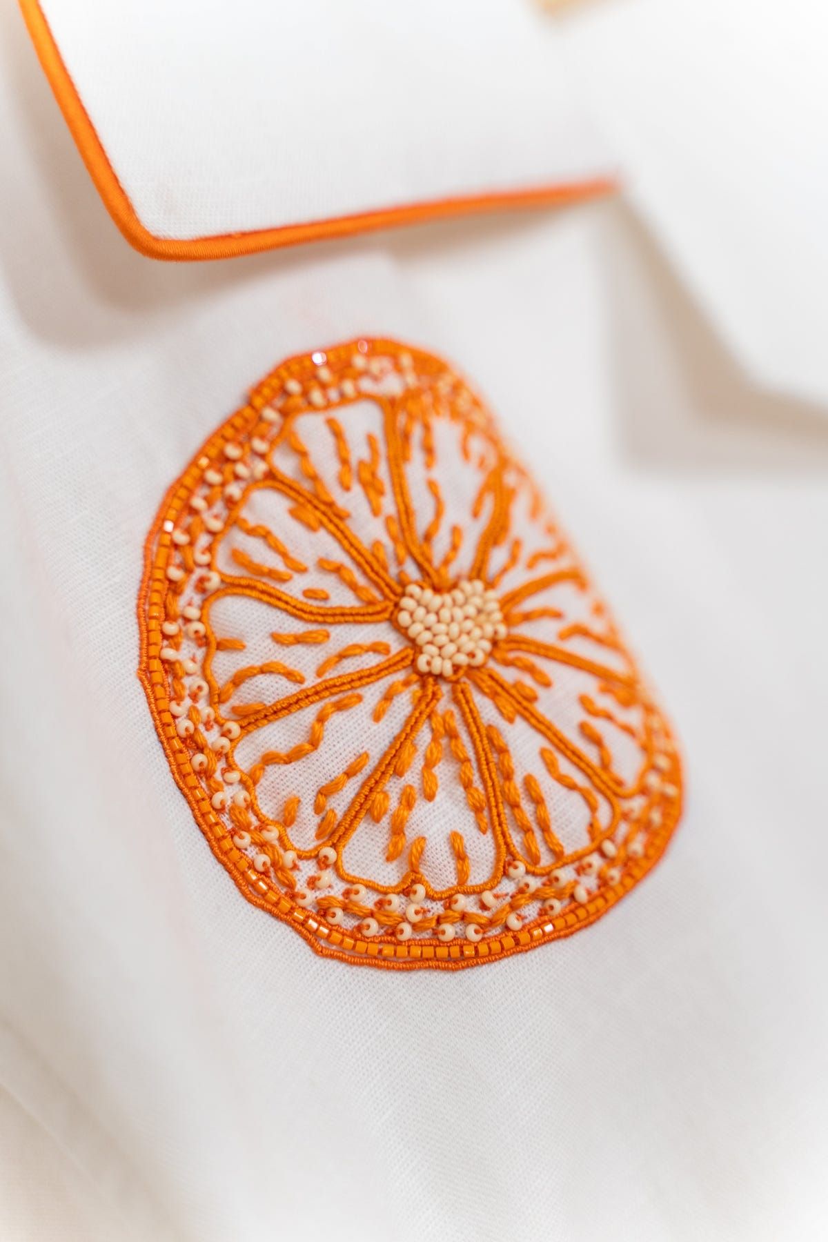 "Sunkissed Slices" hand embroidered shirt - image 3