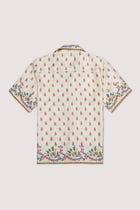 Floral border silk shirt view 3