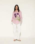 "Le Iris" hand embroidered shirt view 1