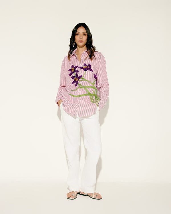 Perte D'ego — "Le Iris" hand embroidered shirt