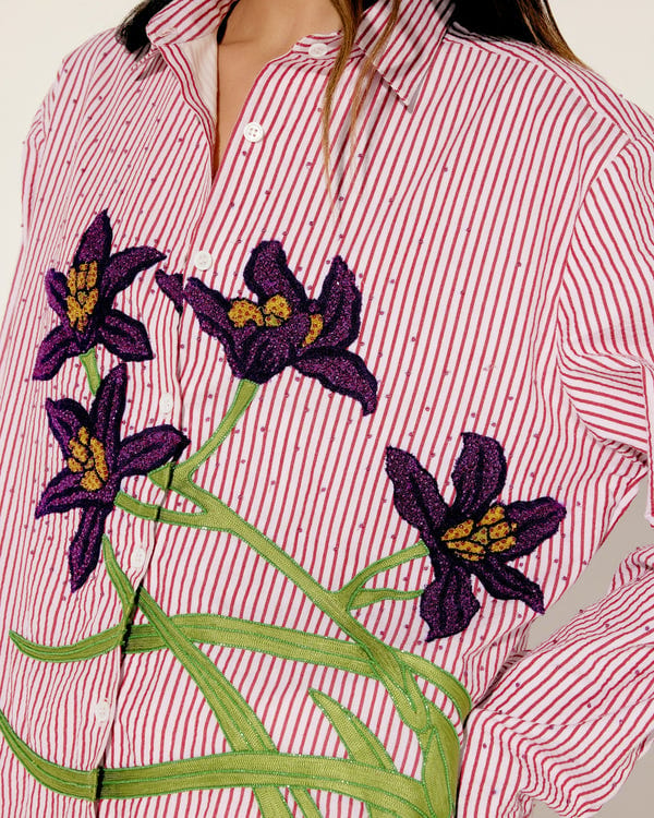 Perte D'ego — "Le Iris" hand embroidered shirt
