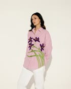 "Le Iris" hand embroidered shirt view 3
