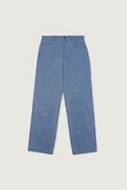 Hand embroidered straight fit denim pants view 1