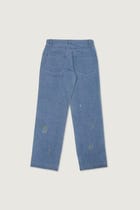 Hand embroidered straight fit denim pants view 5