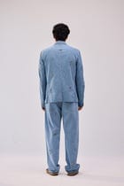 Hand embroidered straight fit denim pants view 6