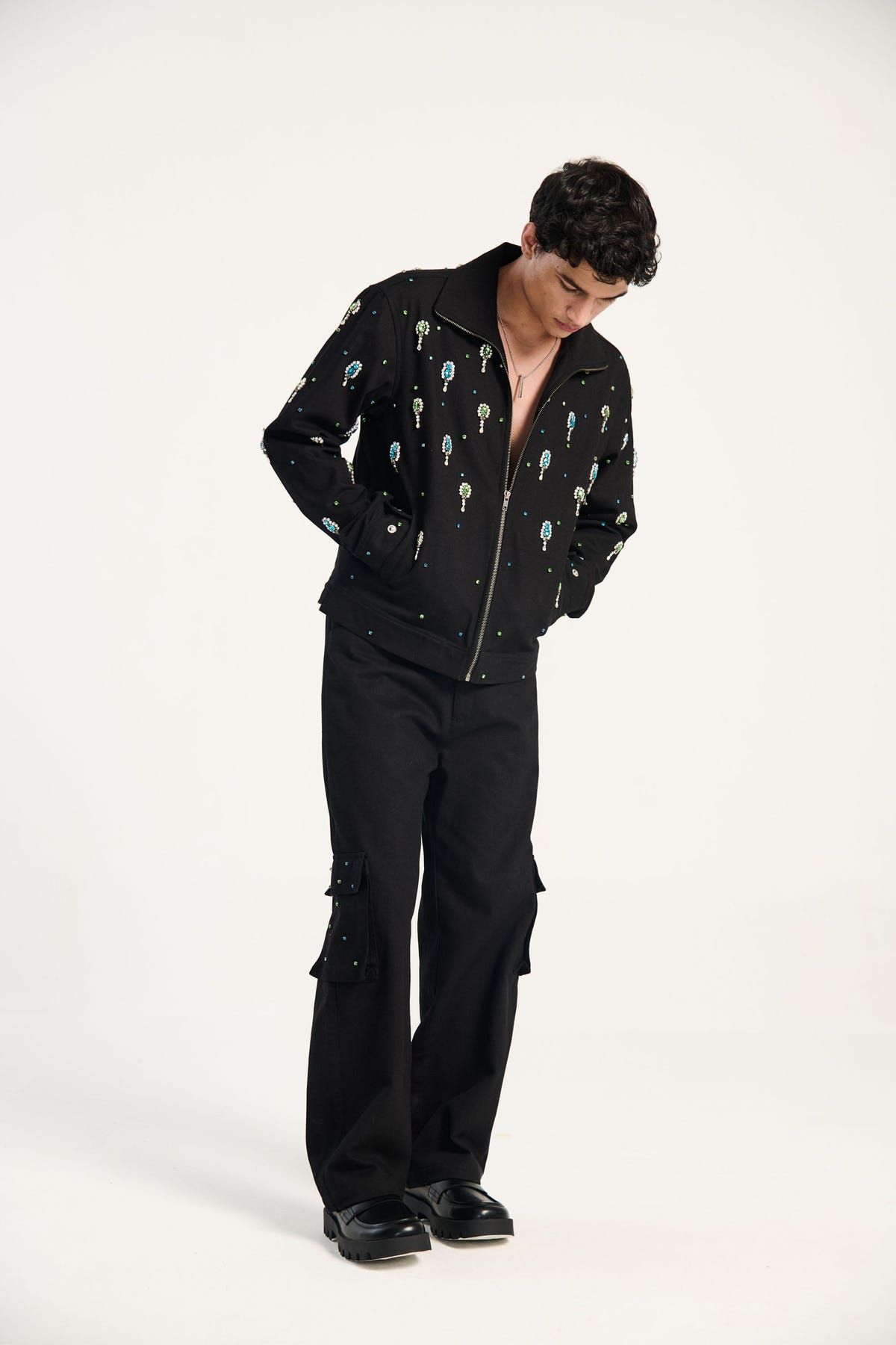 "Midnight in Miami" hand embroidered jacket - image 1