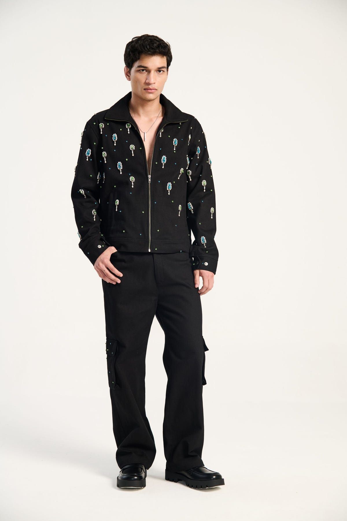 "Midnight in Miami" hand embroidered jacket - image 4