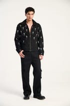 "Midnight in Miami" hand embroidered jacket view 4