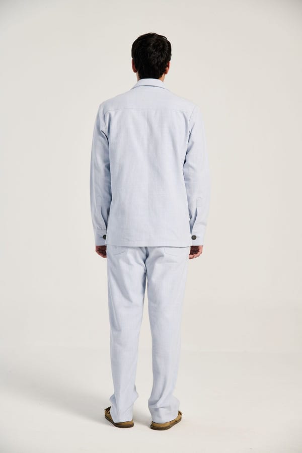 Perte D'ego — Baby blue textured resort pants