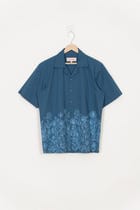 Floral embroidered shirt- Blue view 1