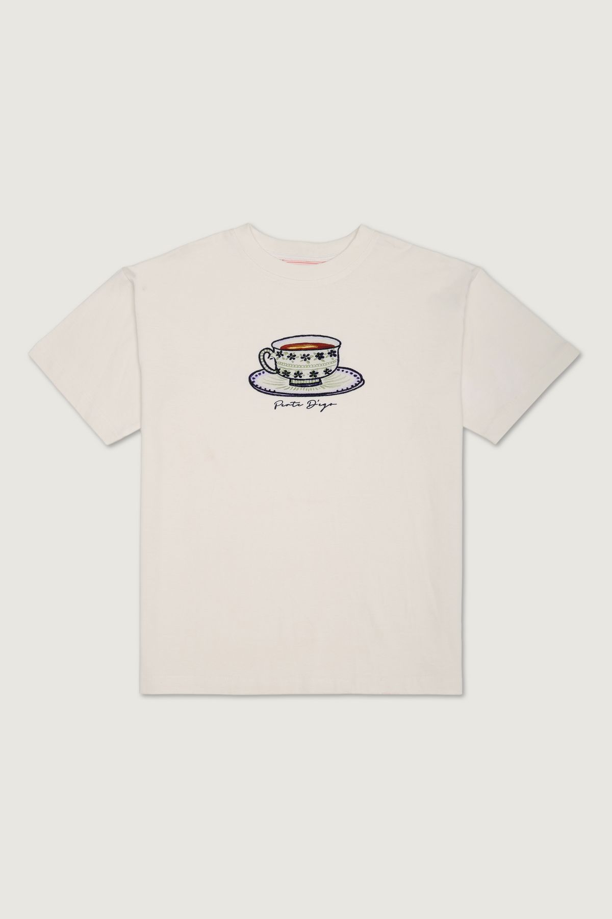 "Le Teacup" hand embroidered T-Shirt - image 1