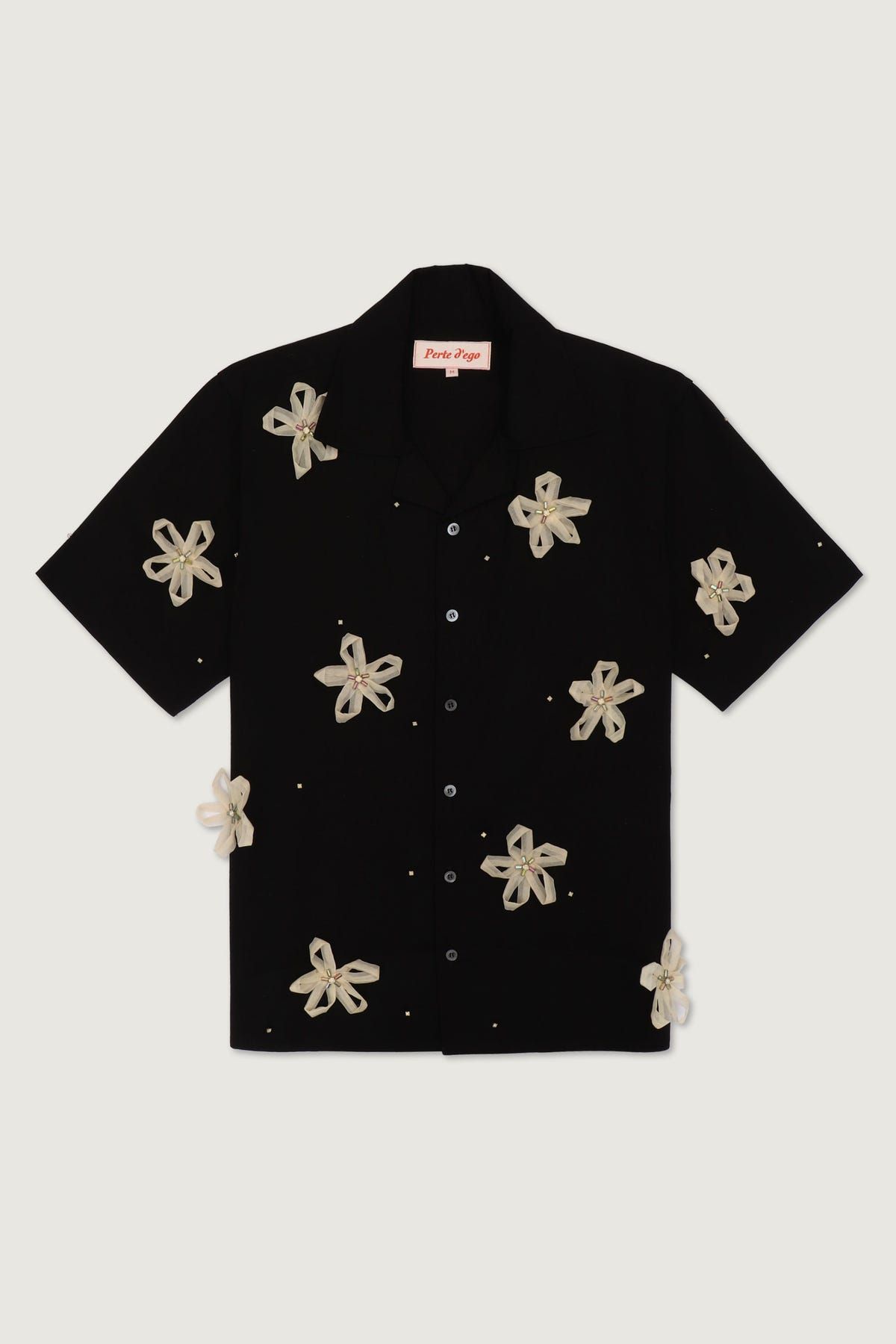 Floral ribbons hand embroidered shirt - image 1
