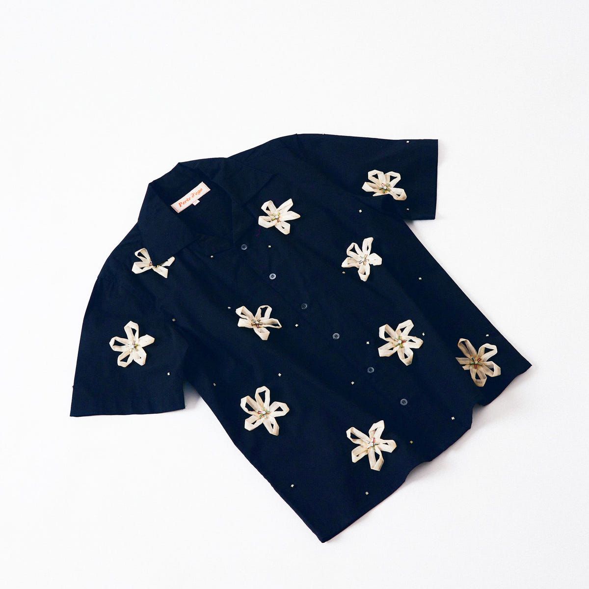 Floral ribbons hand embroidered shirt - image 4