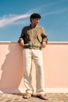 Landscape hand embroidered jacket view 1