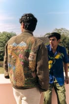 Landscape hand embroidered jacket view 2