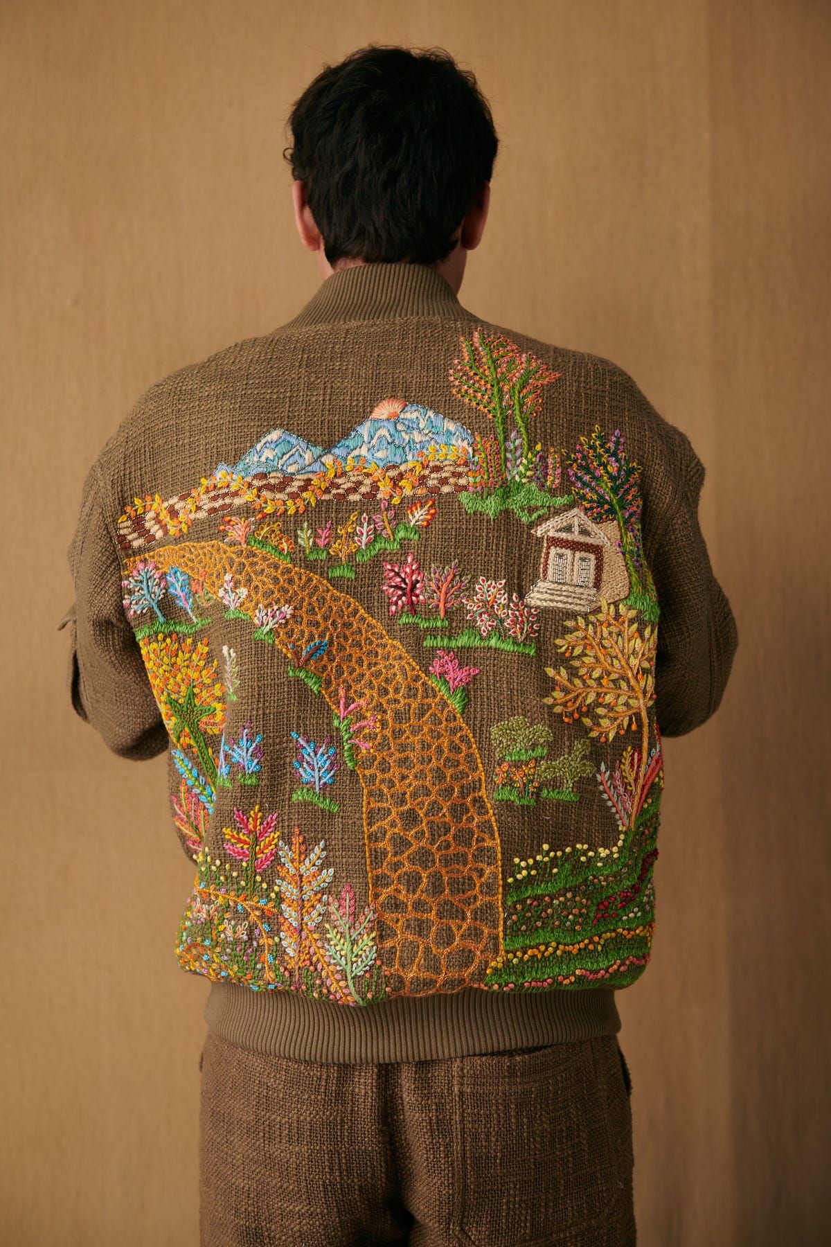 Landscape hand embroidered jacket - image 5