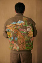 Landscape hand embroidered jacket view 5