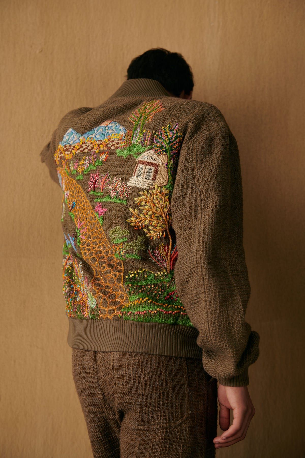 Landscape hand embroidered jacket - image 6